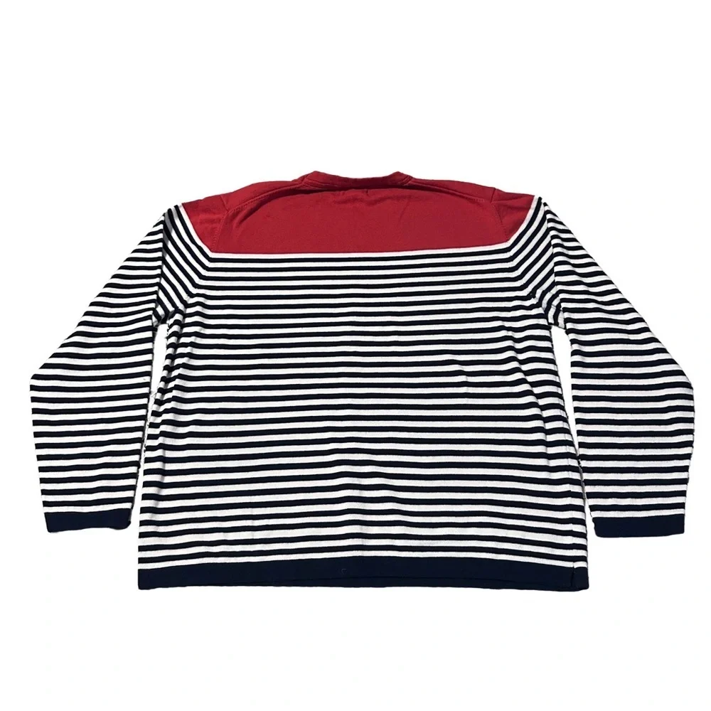 ⚓️ Original Weatherproof Vintage Red Crewneck with Navy & White Trim 100% Cotton